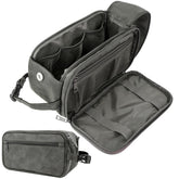 PAVILIA Toiletry bag front view highlighting PU leather durability for travel