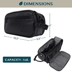 PAVILIA Toiletry Bag open main compartment demonstrates easy access to grooming essentials