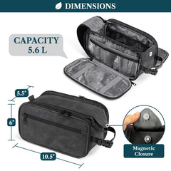 PAVILIA Toiletry Bag side pockets and elastics organize grooming gear neatly.