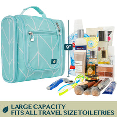 PAVILIA toiletry bag side pockets for brushes and small items.