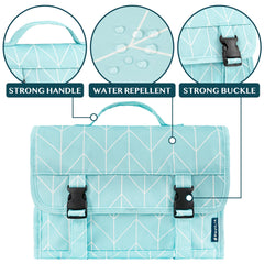 PAVILIA roll-up waterproof pockets protect damp items while traveling