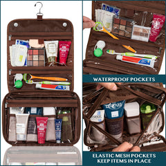 PAVILIA water-resistant fabric protects cosmetics on the go.