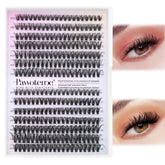 Pawotence Lash Clusters 280pcs pack closeup shows natural-looking fibers for fuller lashes
