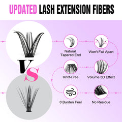 Pawotence Lash Clusters self-application tips demonstrated with tweezers and bond