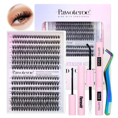 Pawotence lash extension kit 280pcs clusters in 30D/40D 9-16mm for custom looks.