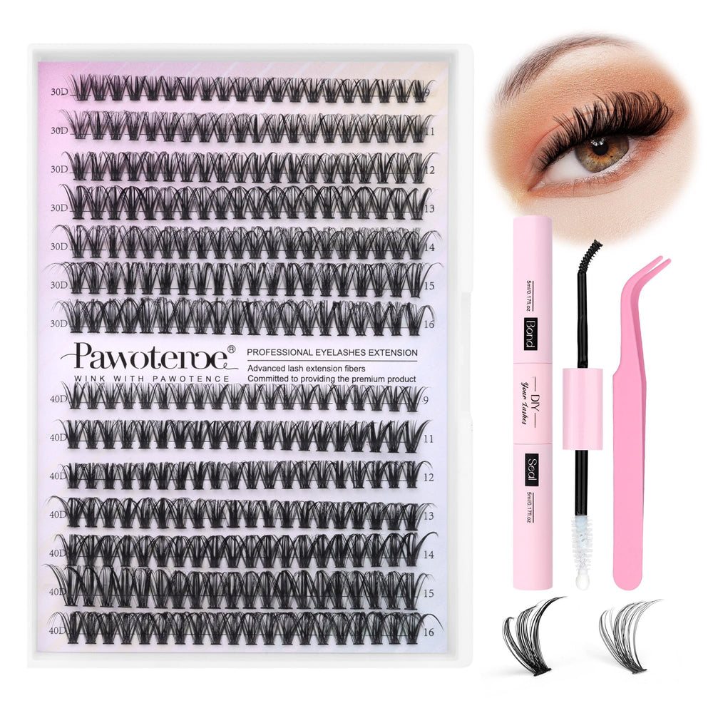 Pawotence lash extension kit 280pcs for at-home fuller lashes.