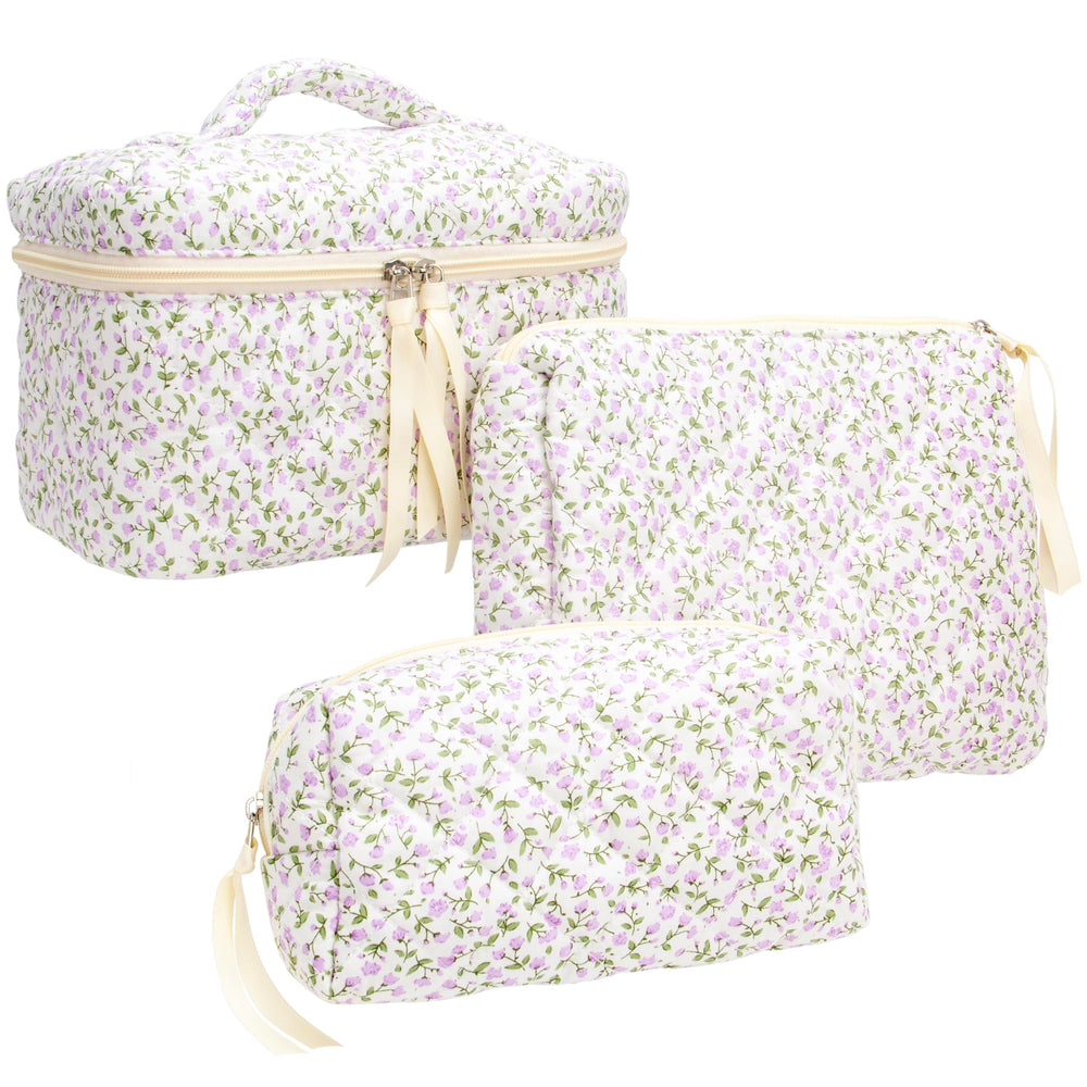 PAZIMIIK makeup bag large quilted exterior keeps cosmetics organized on the go