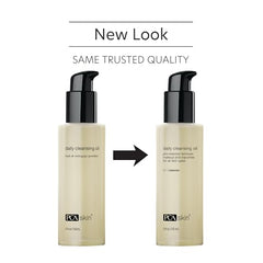 PCA SKIN Daily Cleansing Oil pump-action image shows quick, lightweight cleansing.