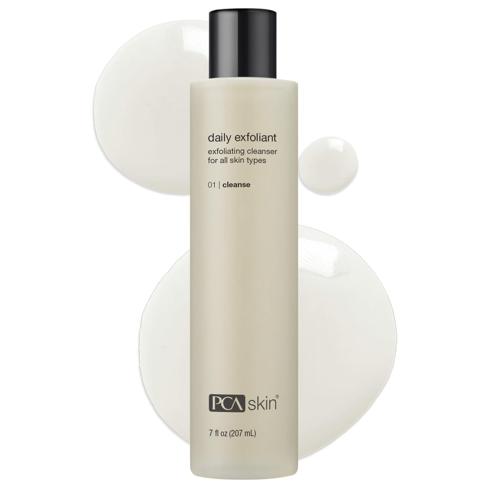 PCA SKIN Daily Face Exfoliant Cleanser bottle closeup showing gentle daily exfoliation.