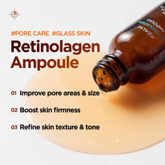 P.CALM Retinolagen Ampoule texture-smoothing highlights refined skin texture with micro-dosed retinal.