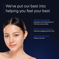 PCA SKIN perfecting neck-chest firming cream application upward motion for lifted effect.