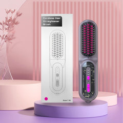 PDGROW Hair Straightener Brush in compact-size design for easy travel touch-ups.