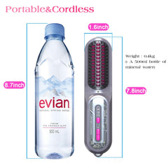 PDGROW Hair Straightener Brush with USB-rechargeable battery for cordless styling on the go.