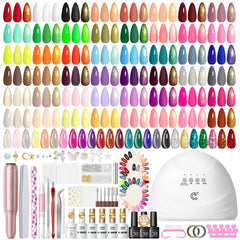 Peacecolor 83Pcs gel nail kit front view for at-home manicures.