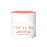 Peach & Lily Matcha Pudding jar closeup, antioxidant cream for deep hydration