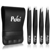 Pefei Tweezers Set in black case highlights precise eyebrow grooming.
