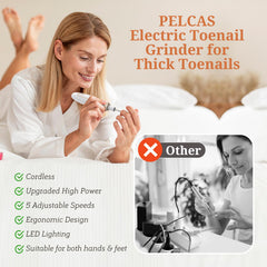 Pelcas five-speed nail drill provides targeted settings for natural and thick nails.