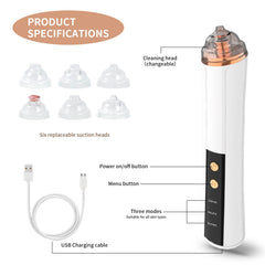 PENSVOX Blackhead Remover display shows suction and battery status for easy use.
