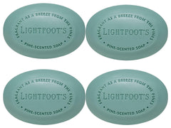 Perdy Good Lightfoot Pine Soap four-bar pack front view for pine-scented cleansing.