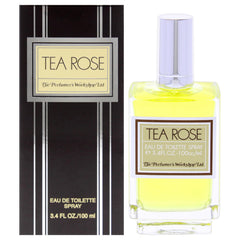 Perfumer's Workshop Tea Rose bottle front view, epitomizing timeless floral elegance for daily wear.