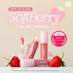 Peripera Ink Glasting Lip Gloss Berry Best application on lips with 4XL wand.