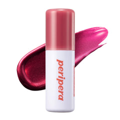 Peripera Ink Peel Off Lip Stain applies close-up for vibrant Dear Rose color.