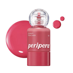 Peripera Syrupy Tok Cheek bottle-pour shows dewy glow and easy dispensing