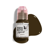 Perma Blend Brunette tattoo ink bottle; vivid brown pigment for brows and eyeliner shading.