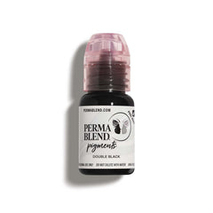 Perma Blend Double Black bottle closeup for precise microblading ink