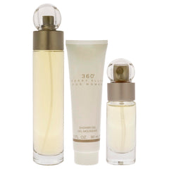 Perry Ellis 360 gift-set packaging with travel-friendly shower gel.