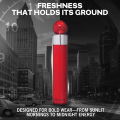 Perry Ellis 360 Red dry-down patchouli image conveys warm, sensual foundation and depth.