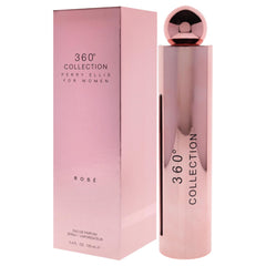 Perry Ellis 360 Rose on vanity, feminine allure for daily wear.