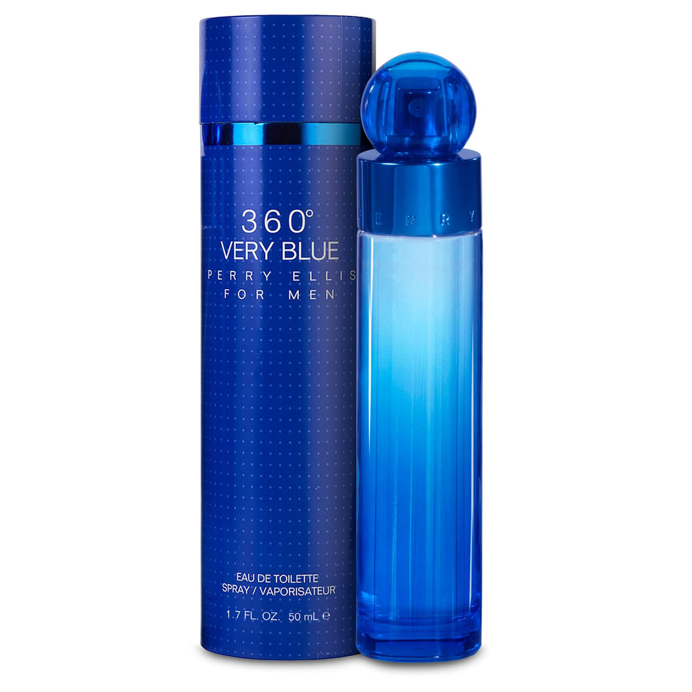 Perry Ellis 360° Very Blue bottle pour for everyday freshness.
