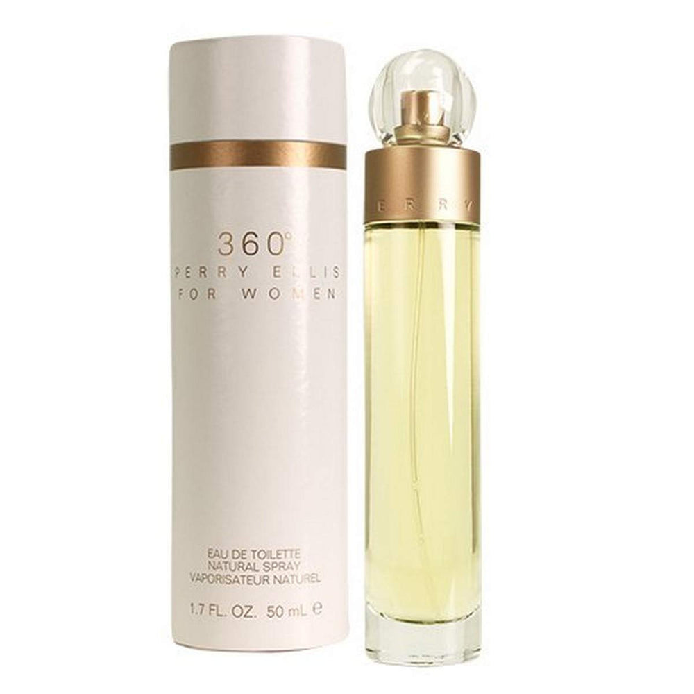 Perry Ellis 360 for Women bottle highlights a bright floral-fruity blend for everyday casual wear.