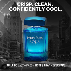 Perry Ellis Aqua mid notes coriander and lavender add balanced depth.