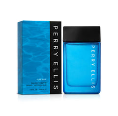 Perry Ellis Pure Blue Men edt bottle front for everyday confidence.