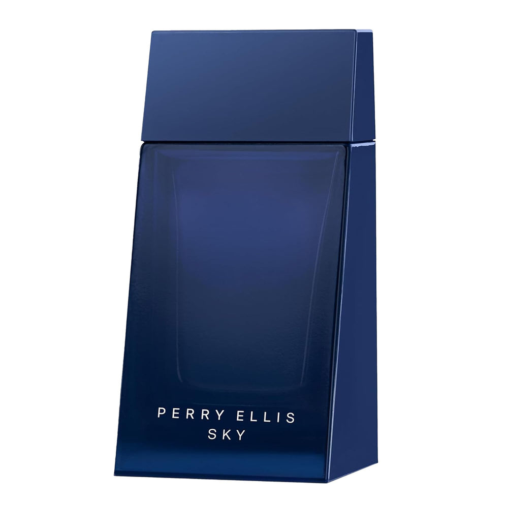 Perry Ellis Sky EDT bottle front view highlighting airy maritime aroma for day wear