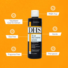 Lather close-up showing rich foam for thorough cleansing with DHS Tar Shampoo.
