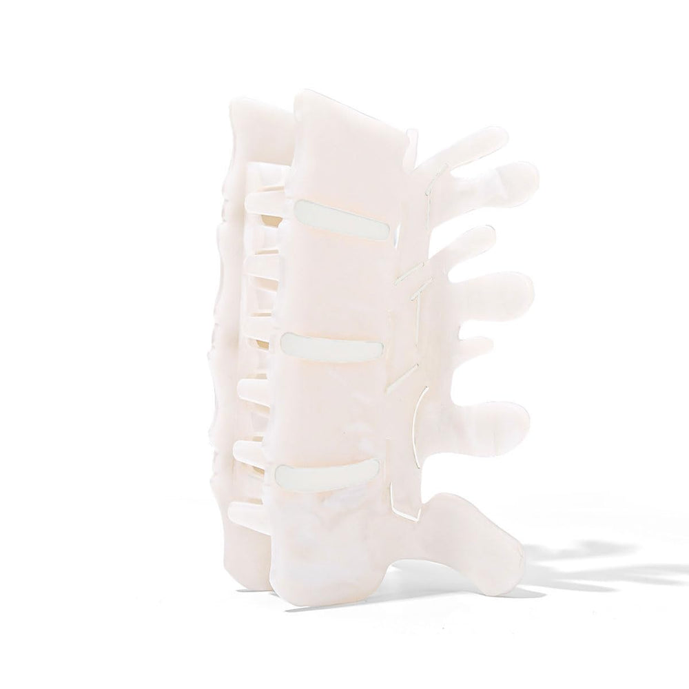 Personfun premium white acetate spine clip highlights vertebra detail for a sophisticated medical inspired look