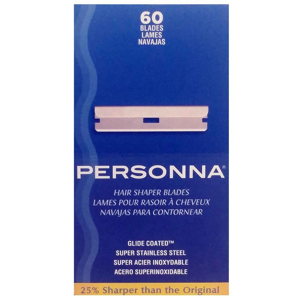 Personna Hair Shaper Blades 60-count pack for precise, clean grooming sessions.