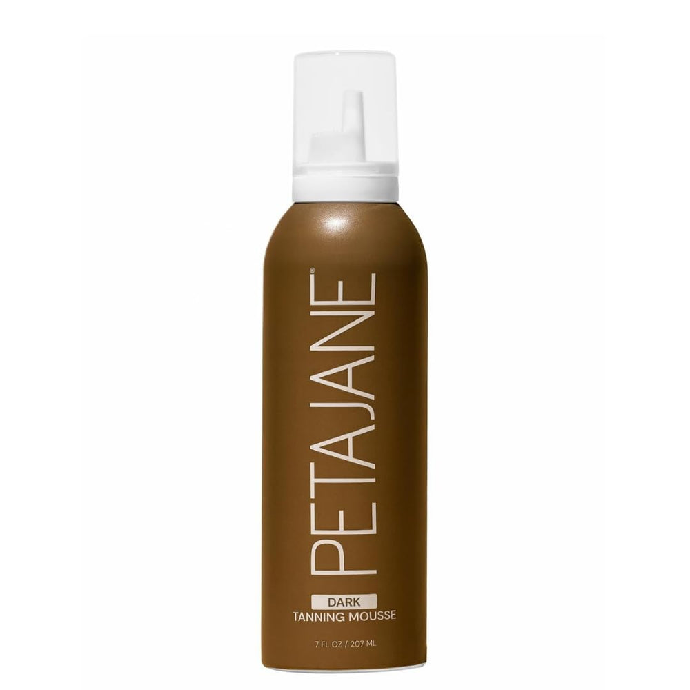 Peta Jane Dark Tanning Mousse bottle shown for a natural, streak-free sunless tan.