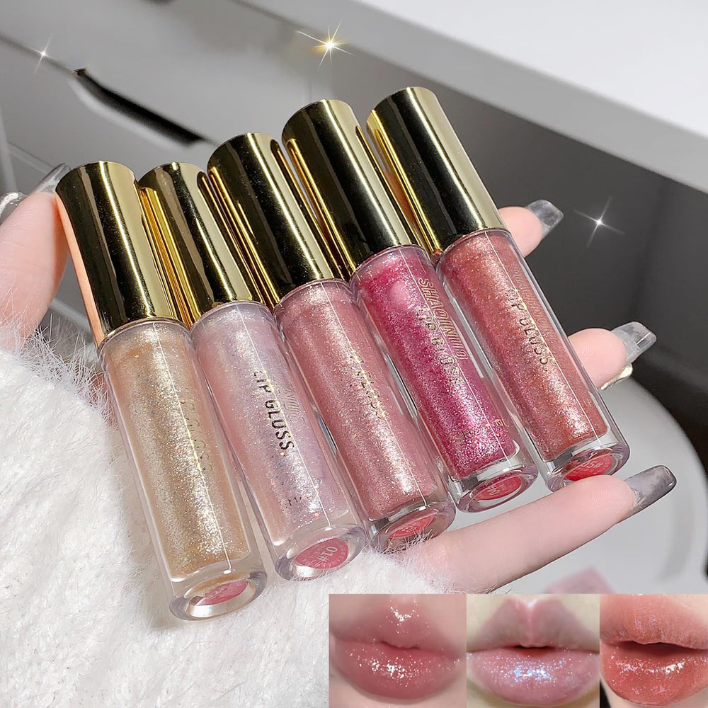 Petansy brillo escarcha labial de 5 colores para estilos brillantes