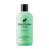 Pete & Pedro CLEAN shampoo bottle with tea tree and peppermint for oil control.