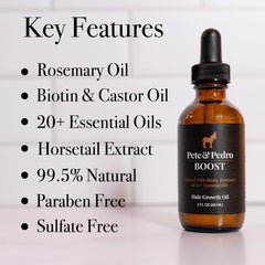 Pete & Pedro BOOST serum scalp-application shows lightweight hydration.