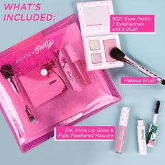 Petite 'N Pretty Glow Basics lip gloss swatch showing high shine and non-sticky feel