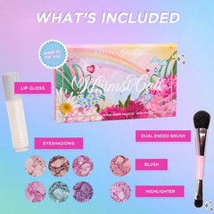 WhimsiCali pastel shadows offer soft shimmer for creative eye looks on kids.