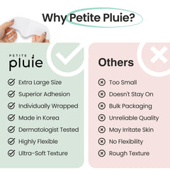 Petite Pluie adhesion close-up showing strong grip for overnight wear