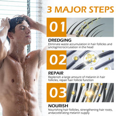 Pewatul bar applied to hair and beard for natural-looking color.