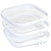 PGAXM 3pcs clear hard-case large shown for roomy snack or cosmetic storage