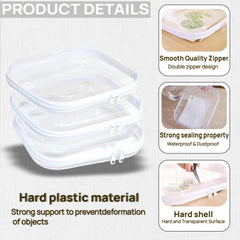 PGAXM 3pcs clear hard-case small ideal for pencils cosmetics or meds